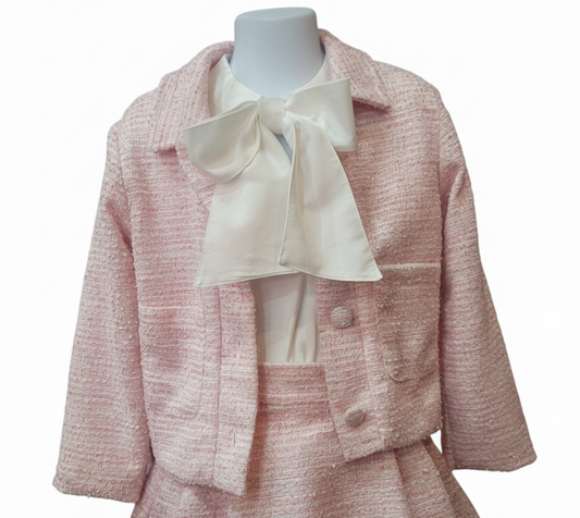 Sparkling Pink & White Tweed Jacket by Enchanté